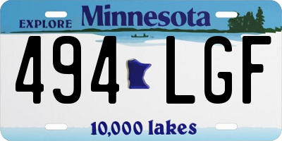 MN license plate 494LGF