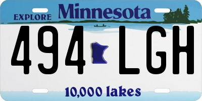 MN license plate 494LGH