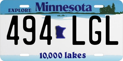 MN license plate 494LGL