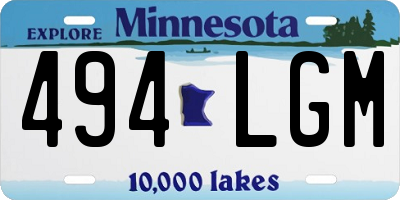 MN license plate 494LGM