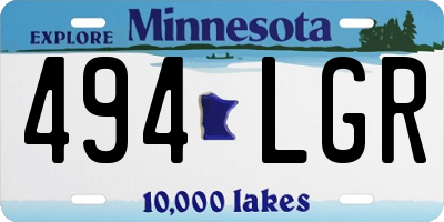 MN license plate 494LGR