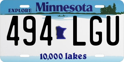 MN license plate 494LGU