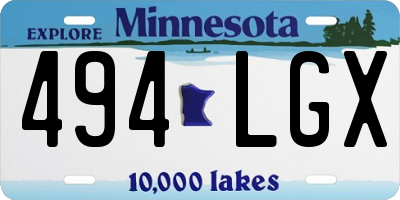 MN license plate 494LGX