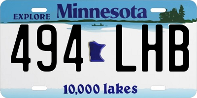 MN license plate 494LHB