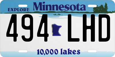 MN license plate 494LHD