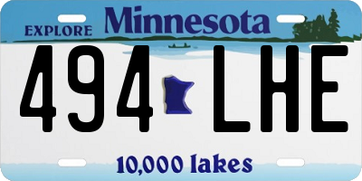 MN license plate 494LHE