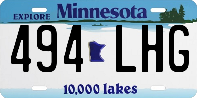 MN license plate 494LHG