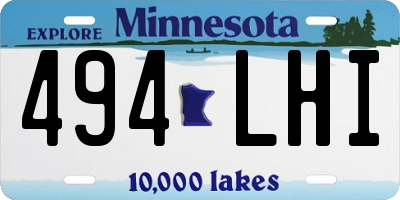 MN license plate 494LHI