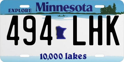 MN license plate 494LHK