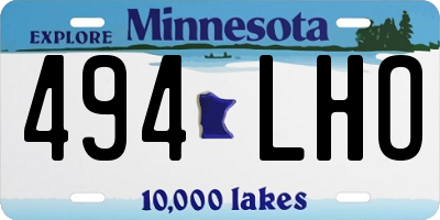 MN license plate 494LHO