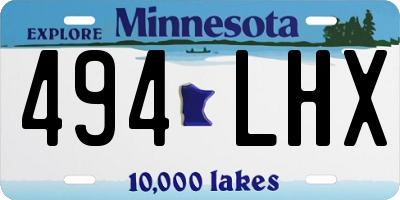 MN license plate 494LHX