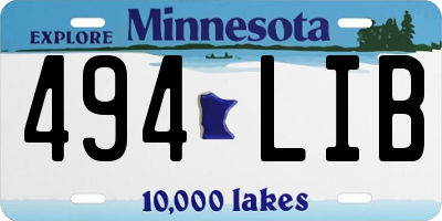 MN license plate 494LIB