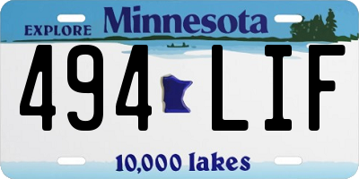 MN license plate 494LIF