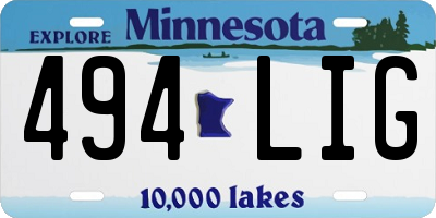 MN license plate 494LIG