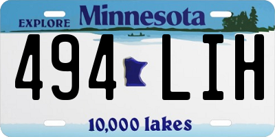 MN license plate 494LIH