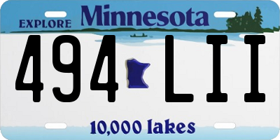 MN license plate 494LII