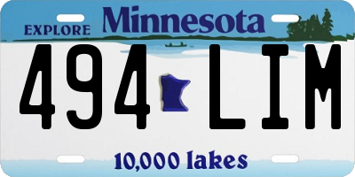 MN license plate 494LIM