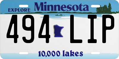 MN license plate 494LIP