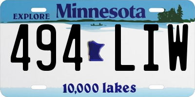 MN license plate 494LIW