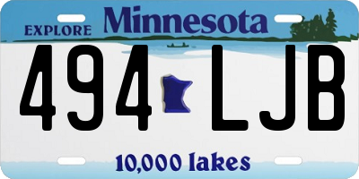 MN license plate 494LJB