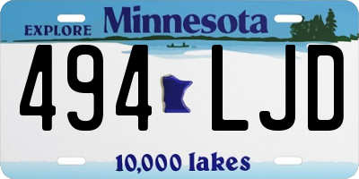 MN license plate 494LJD