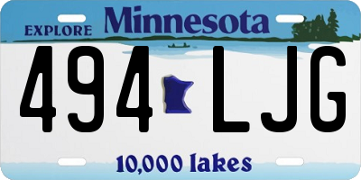 MN license plate 494LJG