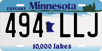 MN license plate 494LLJ