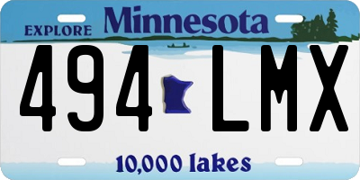 MN license plate 494LMX