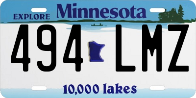 MN license plate 494LMZ