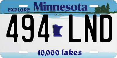 MN license plate 494LND