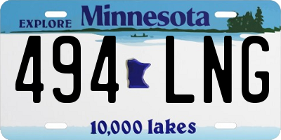 MN license plate 494LNG