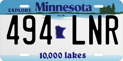 MN license plate 494LNR