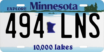 MN license plate 494LNS
