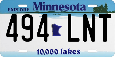 MN license plate 494LNT