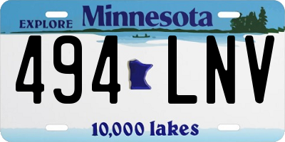 MN license plate 494LNV