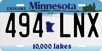 MN license plate 494LNX