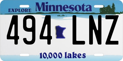 MN license plate 494LNZ