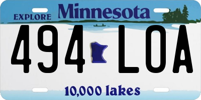 MN license plate 494LOA