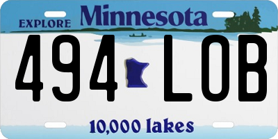 MN license plate 494LOB