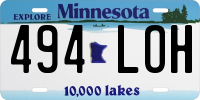 MN license plate 494LOH