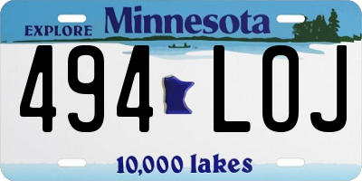 MN license plate 494LOJ