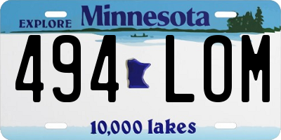 MN license plate 494LOM
