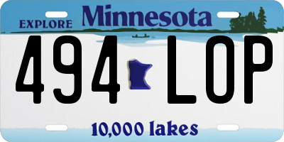MN license plate 494LOP