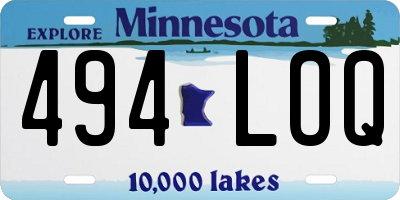 MN license plate 494LOQ