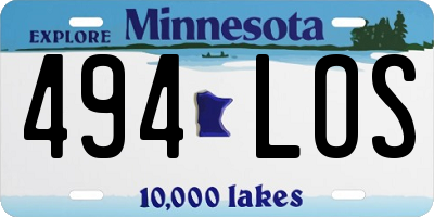 MN license plate 494LOS