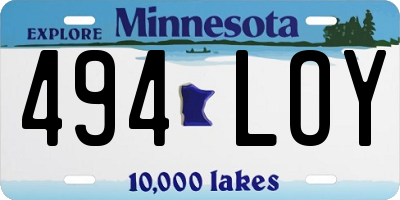 MN license plate 494LOY