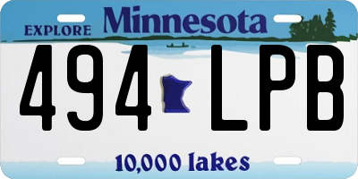 MN license plate 494LPB