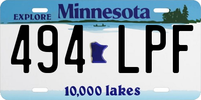 MN license plate 494LPF