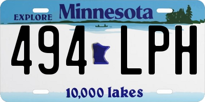MN license plate 494LPH