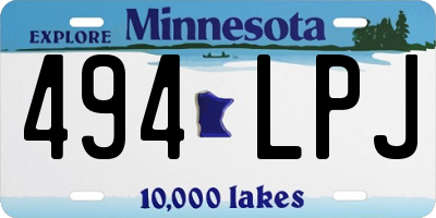 MN license plate 494LPJ